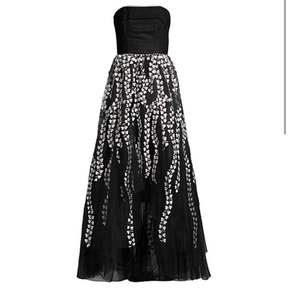 NWT. BCBGMaxAzria floral embroidered tulle gown - Picture 4 of 4